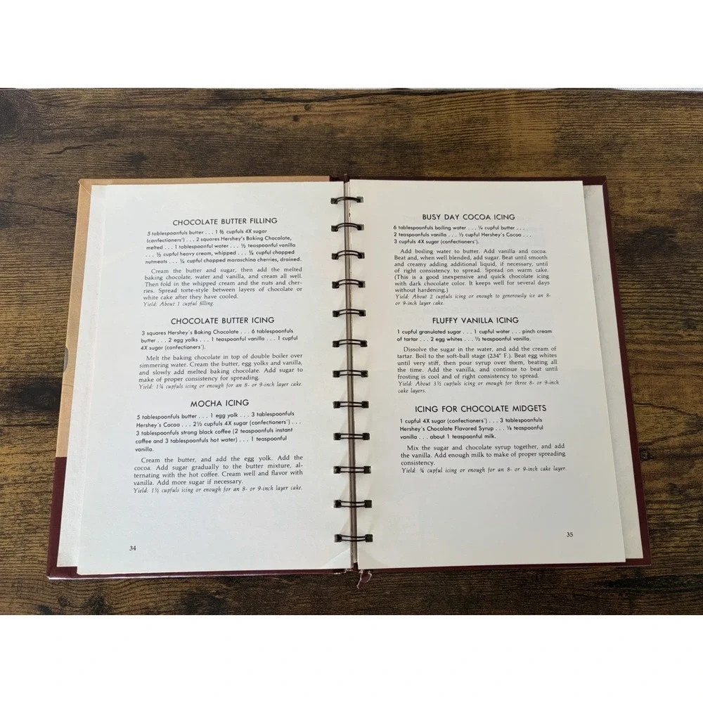 Hershey's 1934 Cookbook 1971 Spiral‎ Bound Hershey Chocolate Recipes Advertising